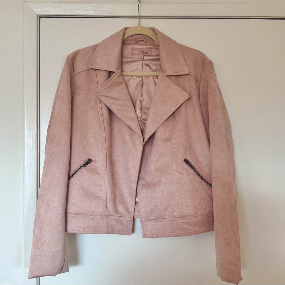 Philosophy light pink faux leather jacket